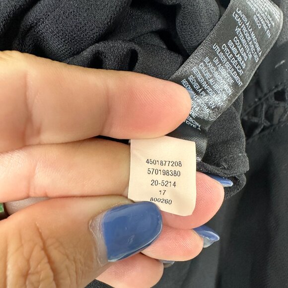 2/$30 White House Black Market Sheer Off-the-Shoulder Ruffle Blouse Large #A0406 - Picture 6 of 8